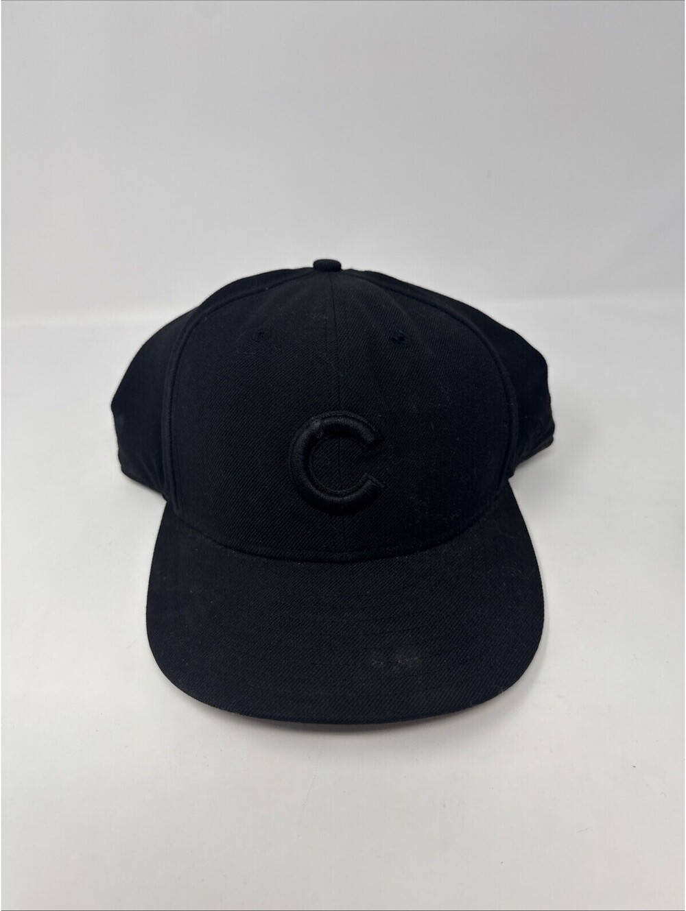 New Era Chicago Cubs Triple Black 39Thirty Baseball Hat Mens 7 3/8